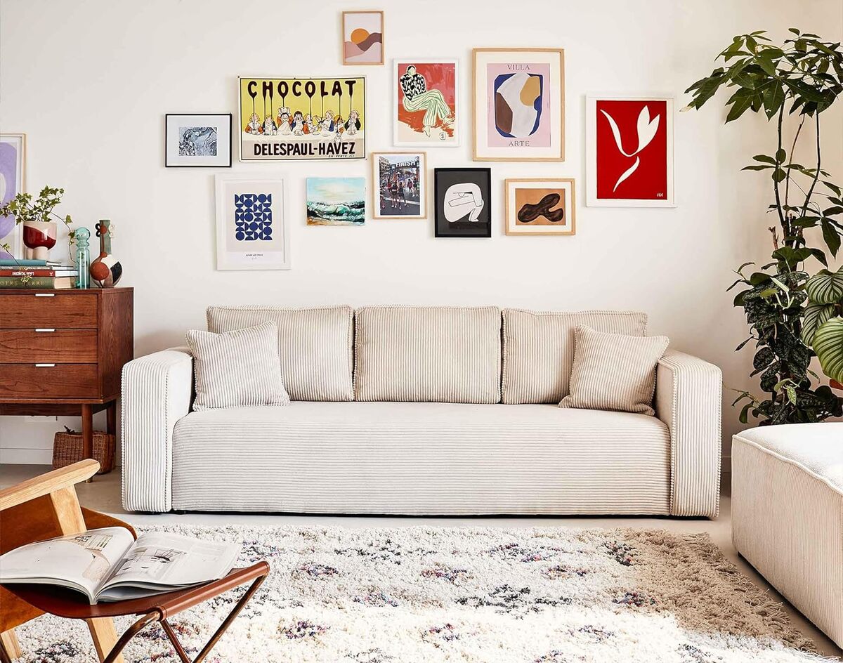 Test : canapé convertible Topaze en velours beige de Best Mobilier