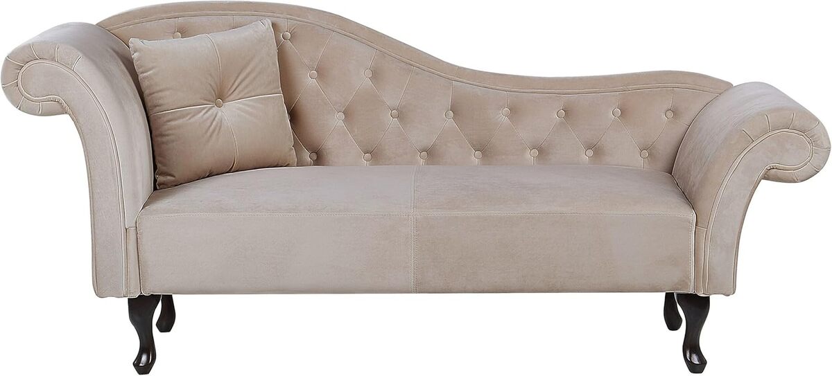 Avis sur la méridienne Chesterfield velours beige de Beliani : confort et style