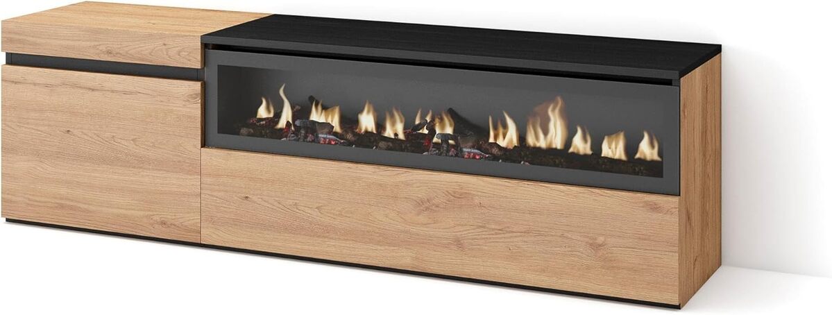 Avis : meuble TV Skraut Home avec cheminée intégrée