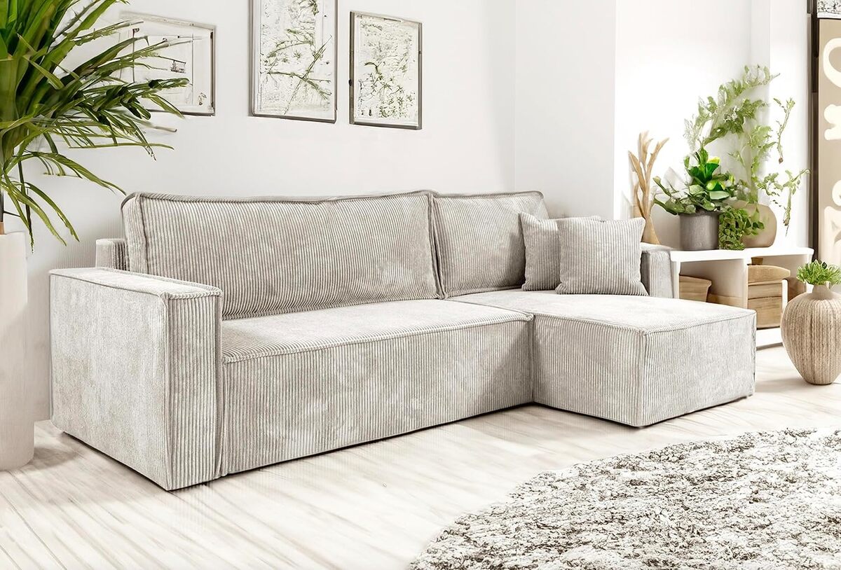 Test : canapé d'angle Tendencio Nero en velours côtelé beige