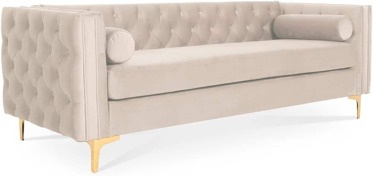 Test du canapé 3 places Edward velours beige intense deco
