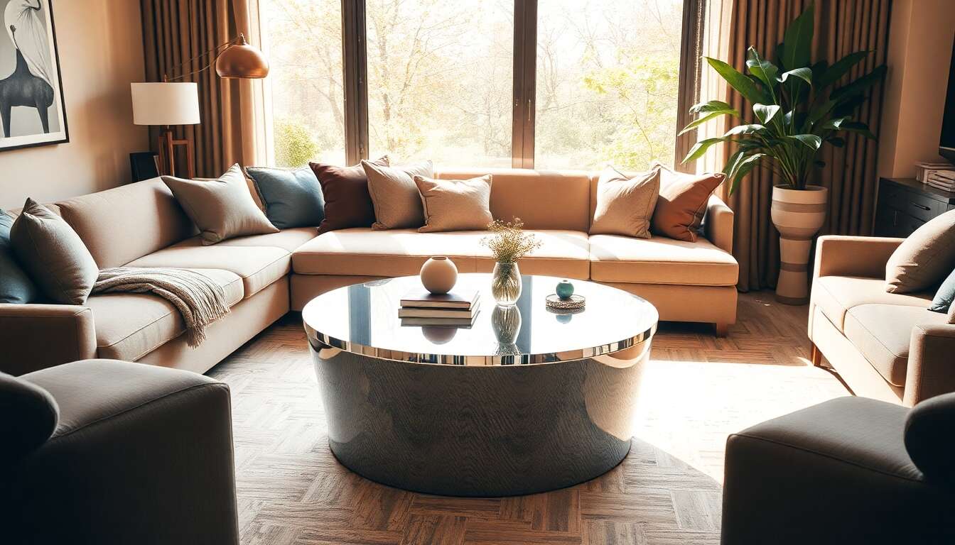 Avis sur la table basse ronde Artloge en verre et miroir argenté