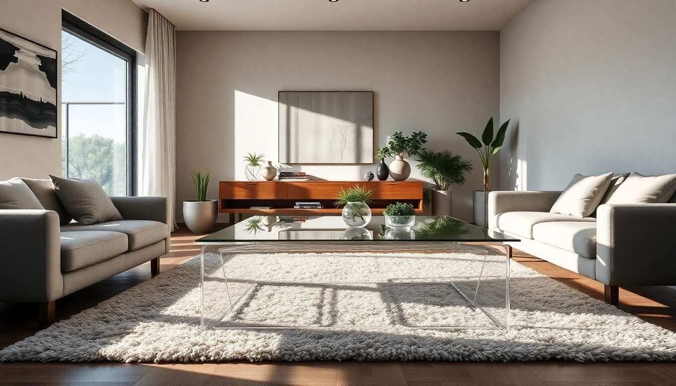 Avis sur la table basse Slato Mira Grande : design moderne en cristal acrylique