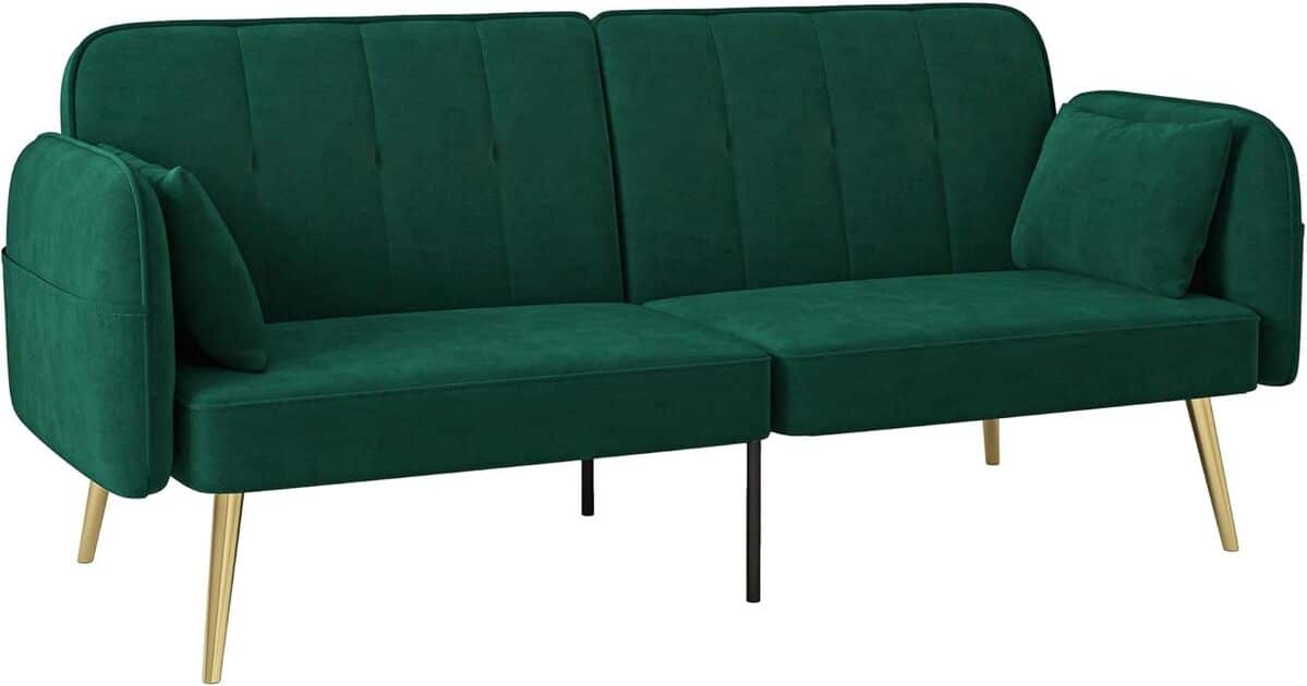 Test du canapé convertible 2 places HOMCOM en velours vert foncé