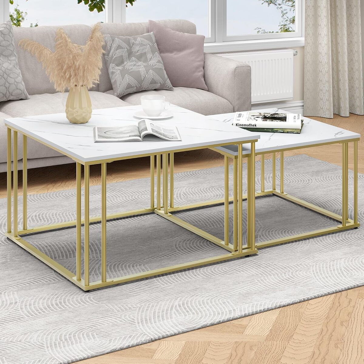 Test : table basse moderne YITAHOME en bois et métal doré
