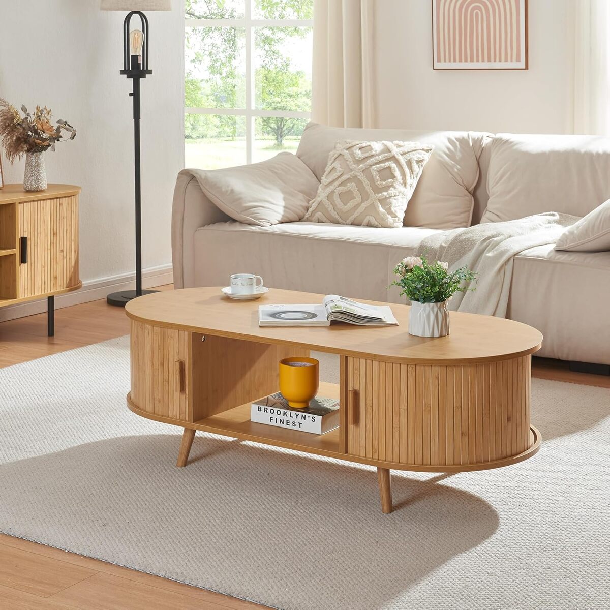 Test : table basse [en.casa] style scandinave avec portes coulissantes