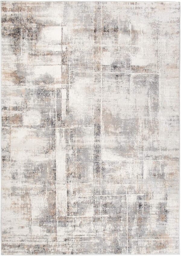TAPISO Valley Tapis Poil Court Moderne Vintage Beige Gris Crème Moucheté Motif Abstrait Tapis Salon Chambre Adulte Salle à Manger Bureau Oeko-TEX Résistant 300 x 400 cm