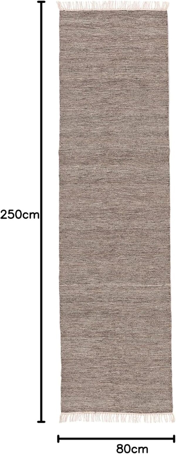 RugVista Melange Tapis Kilim Moderne, 80x250 cm, Coureur, Poil Court, Nettoyage à Sec, Salon, Salle de séjour, Chambre, Salle à Manger, Couloir, Fabriqué à la Main, Marron