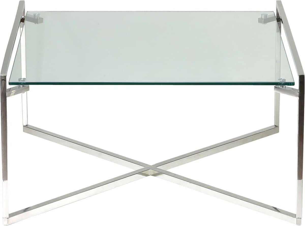 Test : table basse en verre Cortesi Home, acier inoxydable, 76, 2 cm