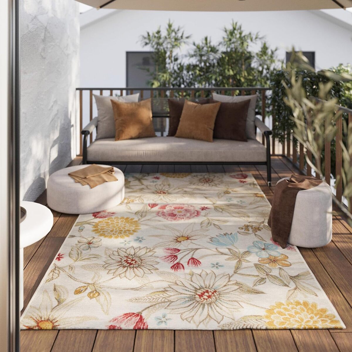 Avis sur le tapis Wecon Home Abloom : design floral pour intérieur et extérieur
