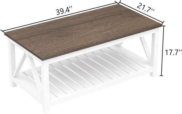 ChooChoo Table basse Farmhouse blanche