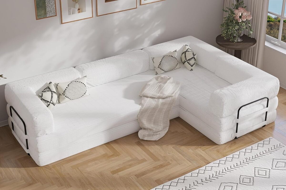 Test : canapé PUFU L grand design ergonomique NIMBA LITERIE (crème)