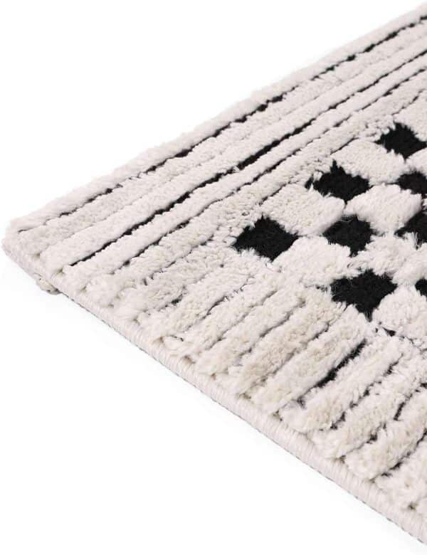 RugVista Gambit Tapis Moderne, 240x240 cm, Carré, Poil Moyen, Nettoyage à Sec, Salon, Salle de séjour, Chambre, Salle à Manger, Blanc crème/Noir