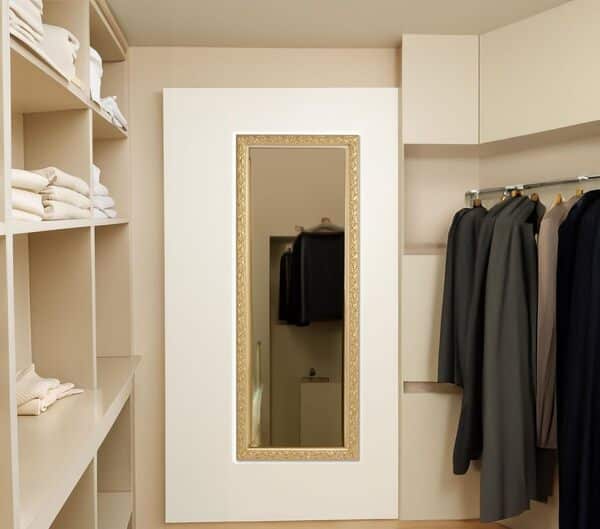 MO.WA Miroir Mural Moderne Long, fabriqué en Italie, Miroir Or 55x145, Miroir Mural rectangulaire, Miroir Classique pour Couloir, Chambre, Salon, entrée Maison