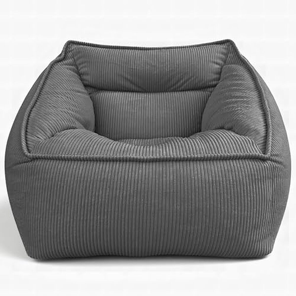 Avis : fauteuil pouf Aiire XXL en velours côtelé gris