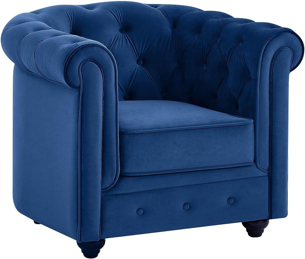 Test du fauteuil Chesterfield en velours bleu roi Vente-unique