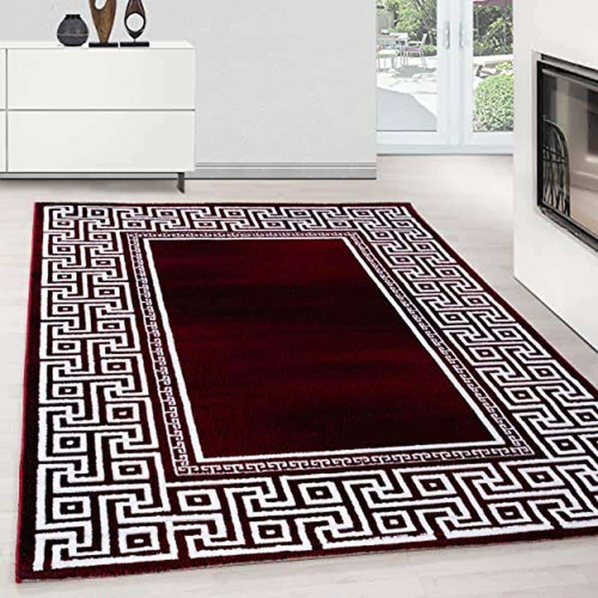 Test du tapis Teppium moderne rouge : design méandre moelleux et doux