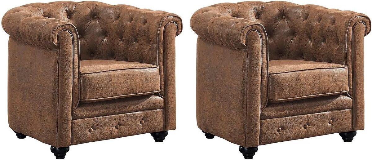 Test : fauteuils Chesterfield Vente-unique en microfibre
