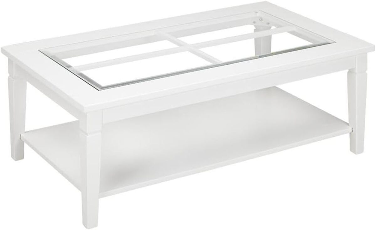 Test table basse Guérande : élégance en verre et pin blanc