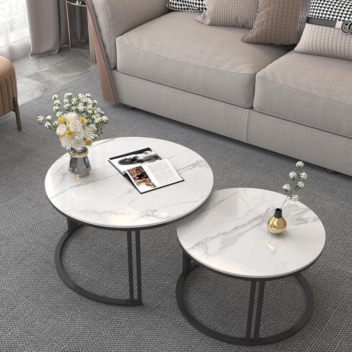 Test tables gigognes FATIVO marbre industriel