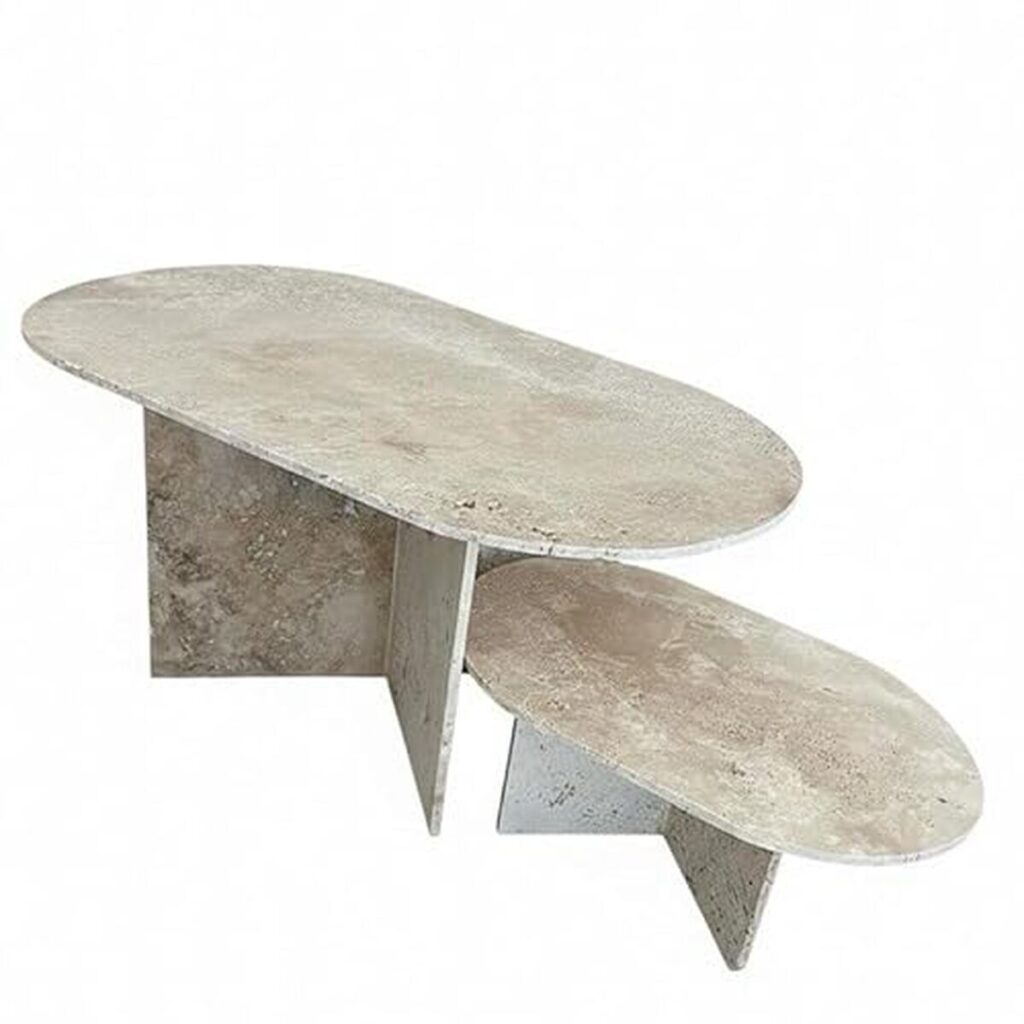 Avis sur la table basse ovale en travertin avec extension