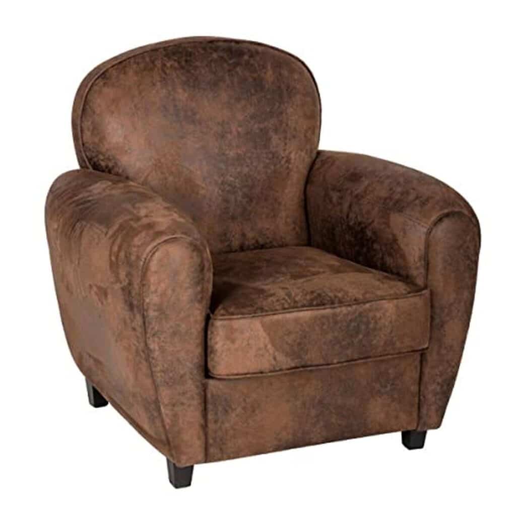 Avis sur le fauteuil club Stanis effet cuir vieilli Atmosphera