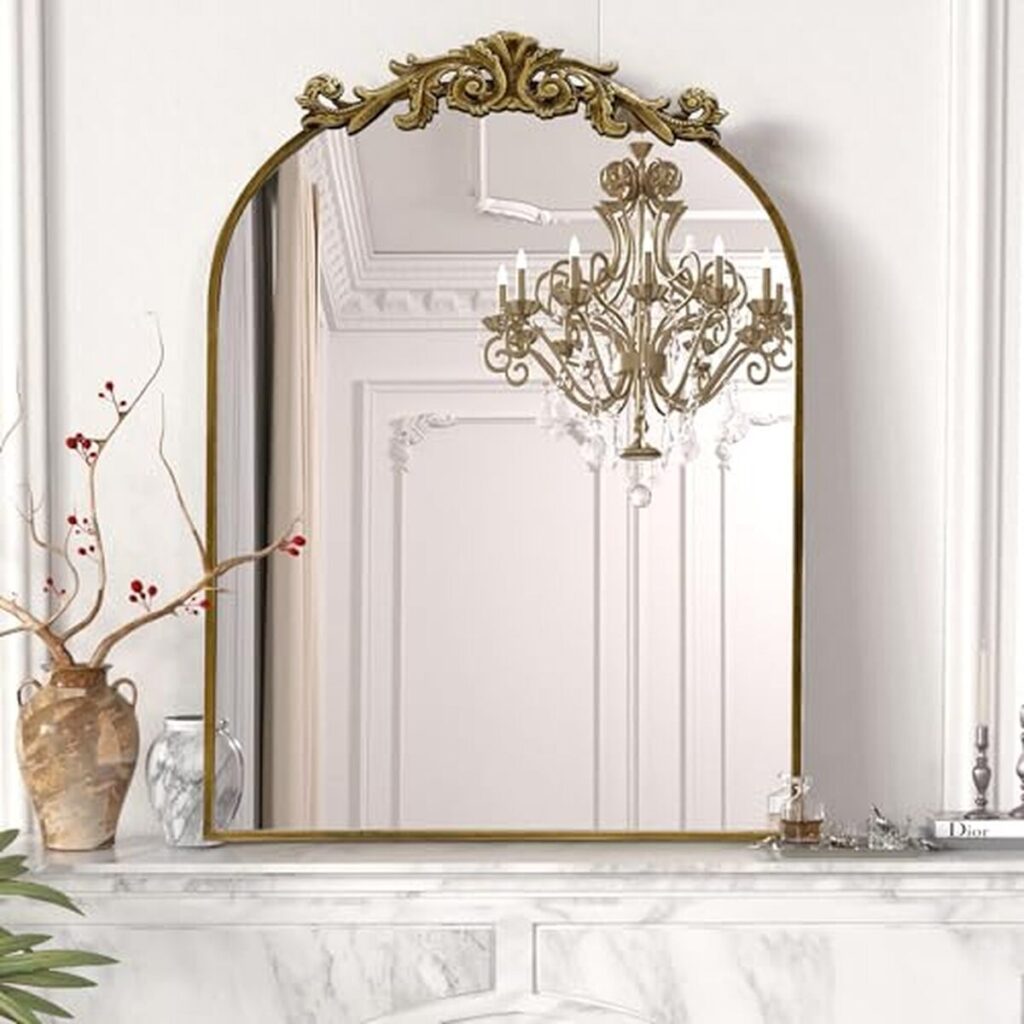 Avis sur le miroir arqué PAIHOME : élégance antique dorée