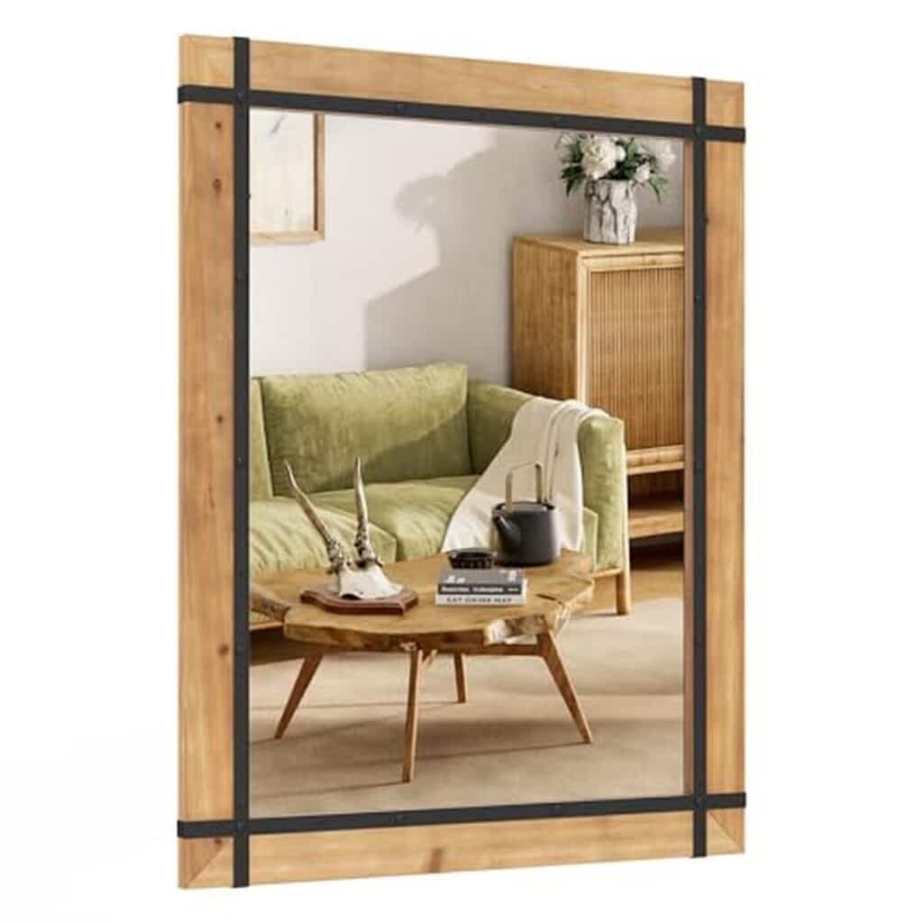 Avis sur le miroir mural COSTWAY en bois de sapin