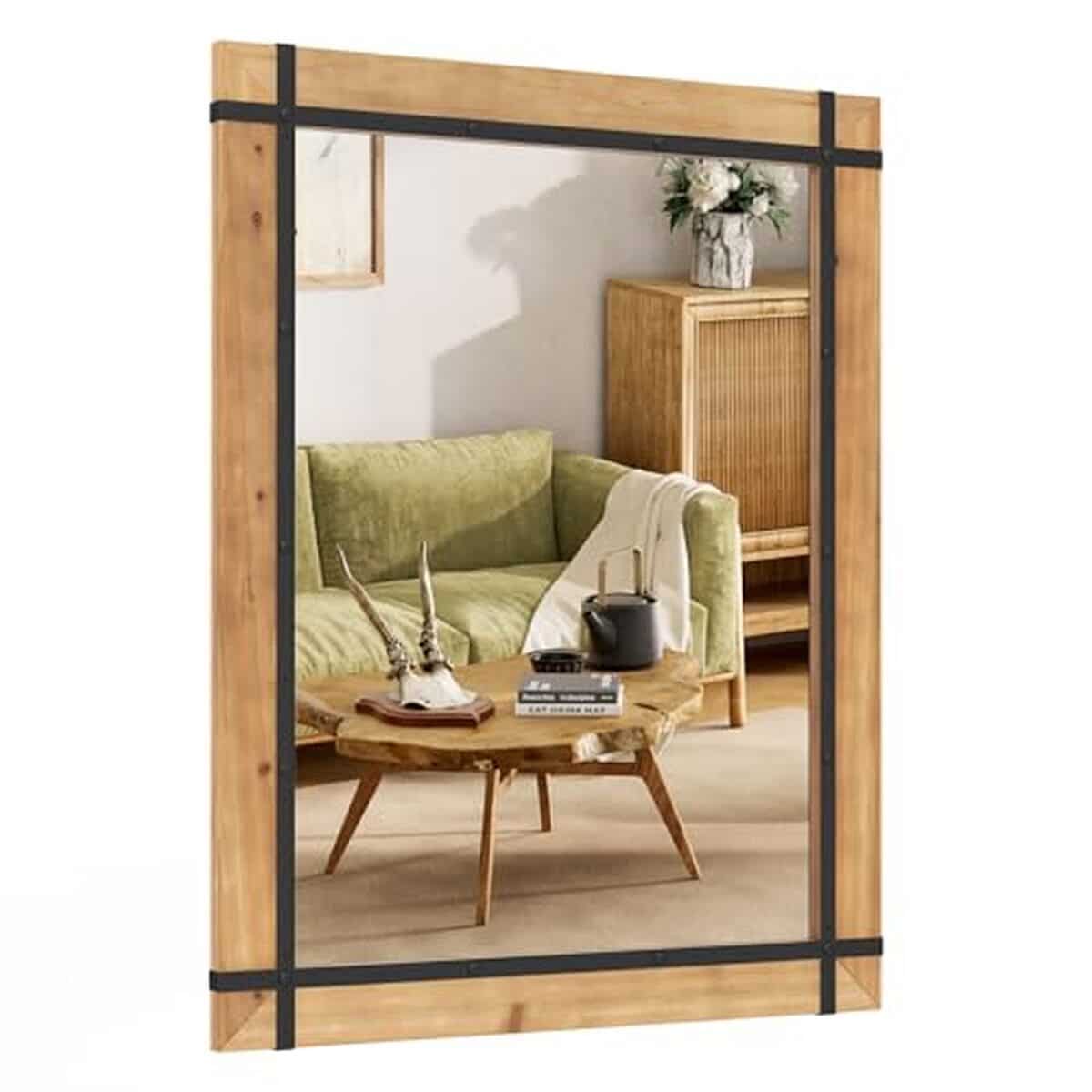 Avis sur le miroir mural COSTWAY en bois de sapin