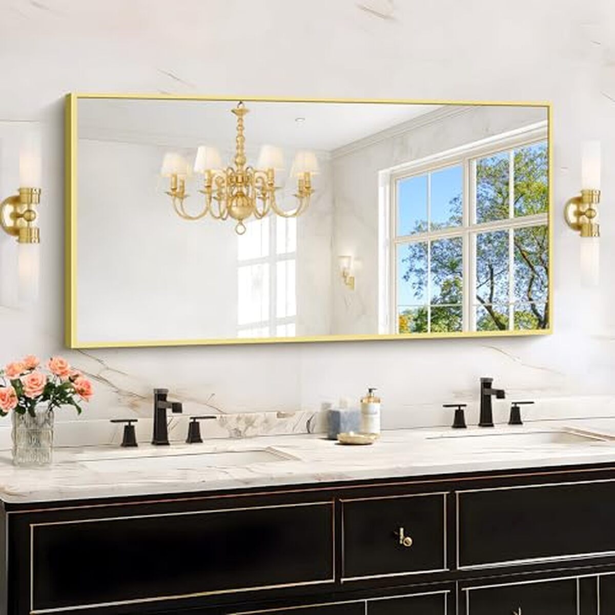 Avis sur le miroir mural doré KOCUUY : élégance et fonctionnalité