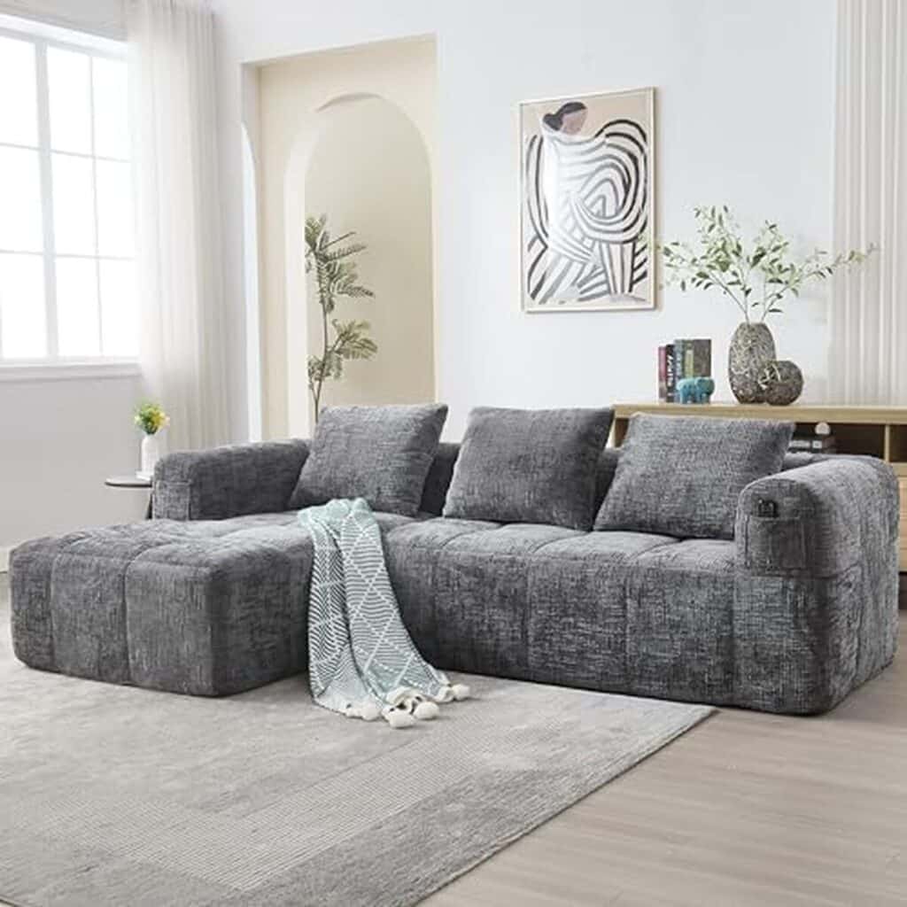 Test du canapé Zepneiy 3 places en U avec méridienne