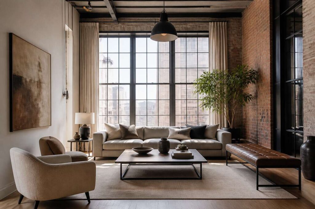 Fauteuil, canapé, banc : quelles assises choisir pour un salon loft